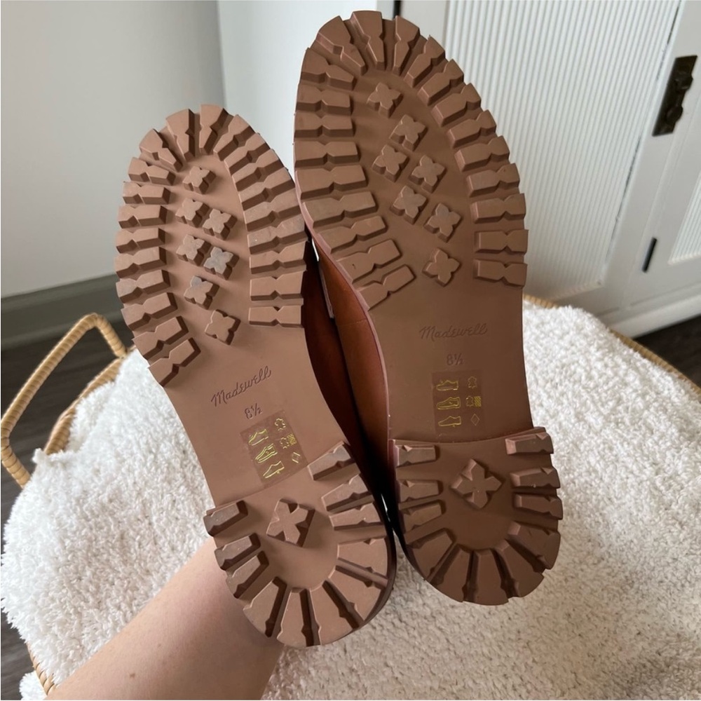 Madewell Brown Leather Lug Sole Penny Loafers - Picture 5 of 15